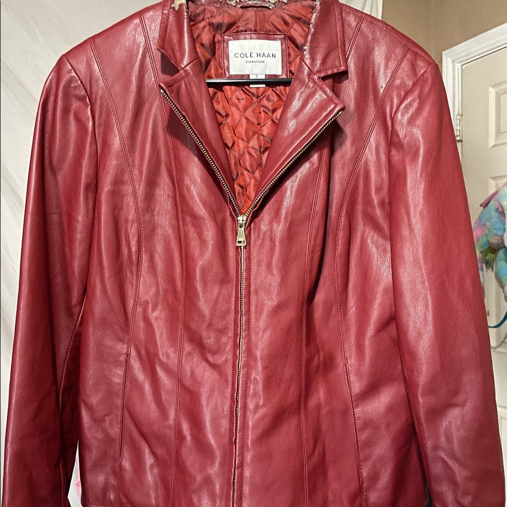 Womens Coke Haan Leather Jacket